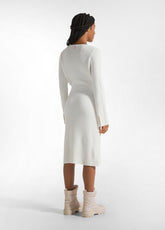 LOUNGE KNITTED LONG DRESS - WHITE - MILK WHITE | DEHA