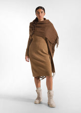 LOUNGE KNITTED LONG DRESS - BROWN - Warm and Cozy | DEHA