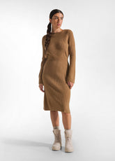 LOUNGE KNITTED LONG DRESS - BROWN - GLACE' BROWN | DEHA