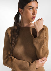 LOUNGE KNITTED LONG DRESS - BROWN - GLACE' BROWN | DEHA