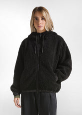 LINED TEDDY JACKET - BLACK - Warm and Cozy | DEHA