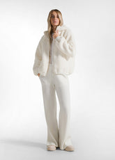 LINED TEDDY JACKET - WHITE - MILK WHITE | DEHA