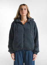 LINED TEDDY JACKET - BLUE - Warm and Cozy | DEHA