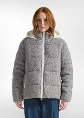 PADDED BOUCLE' WOOLY JACKET - GREY - Warm and Cozy | DEHA