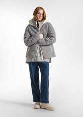 GEPOLSTERTE BOUCLE'-WOLLJACKE - GRAU - GREY MELANGE | DEHA