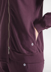 PURPLE BRUSHED COTTON BIKER SUIT - PLUM VIOLET | DEHA