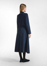 LANGES KLEID AUS LEICHTEM CORD - BLAU - NIGHT BLUE | DEHA