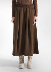 LIGHT CORDUROY COULOTTE PANTS - BROWN - COFFEE BROWN | DEHA