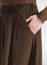 PANTALONE COULOTTE IN VELLUTO LEGGERO MARRONE - COFFEE BROWN | DEHA