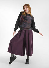 PANTALONE COULOTTE IN VELLUTO LEGGERO VIOLA - PLUM VIOLET | DEHA