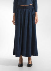 CULOTTE-HOSE AUS LEICHTE CORD - BLAU - NIGHT BLUE | DEHA