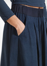 CULOTTE-HOSE AUS LEICHTE CORD - BLAU - NIGHT BLUE | DEHA