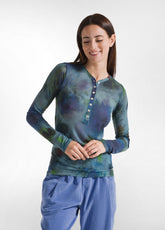 T-SHIRT SERAFINO IN LYOCELL STAMPATO OTHER - PAINTED BLUE | DEHA