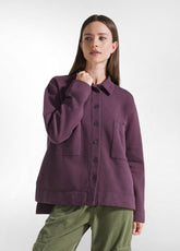 KOMFORT HEMD AUS SWEATSTOFF - LILA - PLUM VIOLET | DEHA