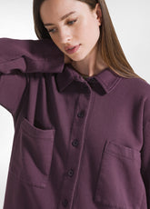 KOMFORT HEMD AUS SWEATSTOFF - LILA - PLUM VIOLET | DEHA