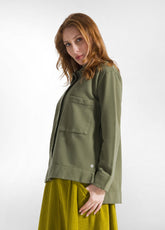 CAMICIA IN FELPA COMFY VERDE - OLIVE GREEN | DEHA