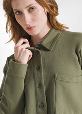 KOMFORT HEMD AUS SWEATSTOFF - GRUEN - OLIVE GREEN | DEHA