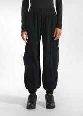 CORDUROY CARGO PANTS - BLACK - BLACK | DEHA