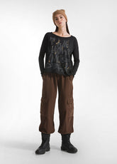 PANTALONE CARGO IN VELLUTO MARRONE - COFFEE BROWN | DEHA