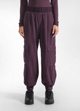 PANTALONE CARGO IN VELLUTO VIOLA - PLUM VIOLET | DEHA