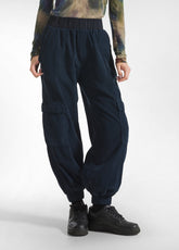 CORDUROY CARGO PANTS - BLUE - NIGHT BLUE | DEHA