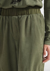 PANTALONE CARGO IN VELLUTO VERDE - OLIVE GREEN | DEHA