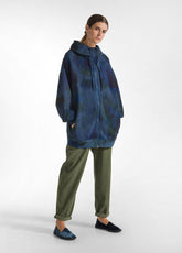 ALLOVER OVERSIZE FULL-ZIP HOODIE - MULTICOLOR - PAINTED BLUE | DEHA