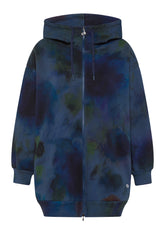 ALLOVER OVERSIZE FULL-ZIP HOODIE - MULTICOLOR - PAINTED BLUE | DEHA