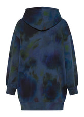 ALLOVER OVERSIZE FULL-ZIP HOODIE - MULTICOLOR - PAINTED BLUE | DEHA