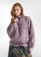 TEDDY POLAR HALF ZIP SWEATSHIRT - PURPLE - LILAC | DEHA