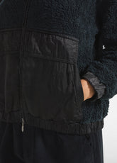 POLAR TEDDY HOODED JACKET - BLACK - BLACK | DEHA