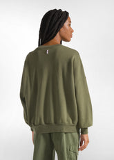 FELPA COMFY GIROCOLLO CON STAMPA VERDE - OLIVE GREEN | DEHA