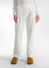 PANTALONE CON PINCES IN VELLUTO BIANCO - MILK WHITE | DEHA