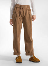 CORDHOSE MIT FALTEN - BRAUN - GLACE' BROWN | DEHA