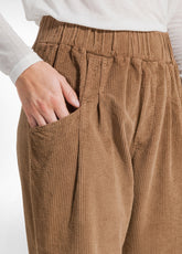 CORDUROY PLEATED PANTS - BROWN - GLACE' BROWN | DEHA