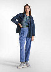 PANTALONE CON PINCES IN VELLUTO BLU - Tinto in Capo | DEHA