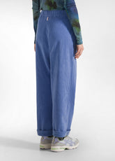 PANTALONE CON PINCES IN VELLUTO BLU - SKY BLUE | DEHA