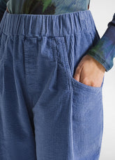 CORDUROY PLEATED PANTS - BLUE - SKY BLUE | DEHA