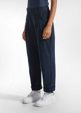 CORDUROY PLEATED PANTS - BLUE - NIGHT BLUE | DEHA