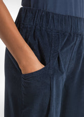 PANTALONE CON PINCES IN VELLUTO BLU - NIGHT BLUE | DEHA