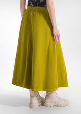 CORDUROY PLEATED SKIRT - GREEN - LIME GREEN | DEHA