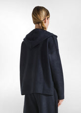 LIGHT BOILED WOOL HOODIE - BLUE - NIGHT BLUE | DEHA