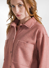 LIGHT BOILED WOOL SHIRT - PINK - MISTY ROSE | DEHA