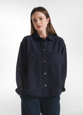 CAMICIA IN LANA COTTA LEGGERA BLU - Warm and Cosy | DEHA