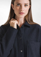 LIGHT BOILED WOOL SHIRT - BLUE - NIGHT BLUE | DEHA