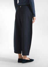 PANTALONE BALLOON IN LANA COTTA LEGGERA BLU - NIGHT BLUE | DEHA