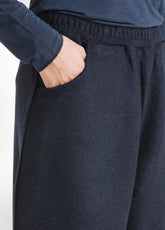 LIGHT BOILED WOOL BALLOON PANTS - BLUE - NIGHT BLUE | DEHA