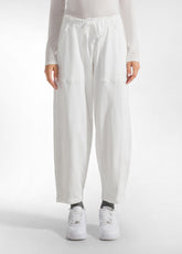 PANTALONE BALLOON IN GABARDINE DI MODAL BIANCO - MILK WHITE | DEHA