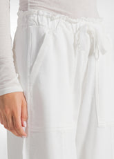 PANTALONE BALLOON IN GABARDINE DI MODAL BIANCO - MILK WHITE | DEHA