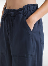 MODAL GABARDINE BALLOON PANTS - BLUE - NIGHT BLUE | DEHA